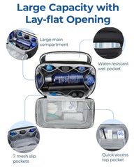 BAGSMART cosmetic bag mesh pockets provide quick access and organization.