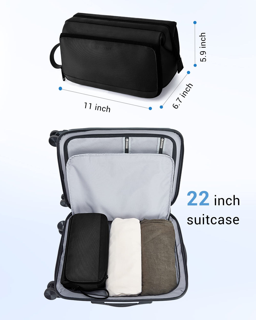 BAGSMART Dopp Kit two-sided pockets keep items organized