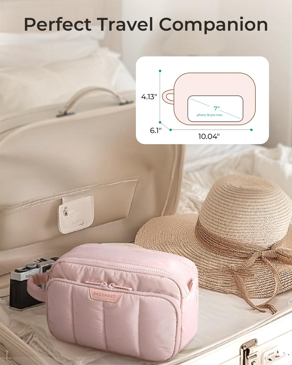BAGSMART dry-and-wet separation design keeps items organized during trips.
