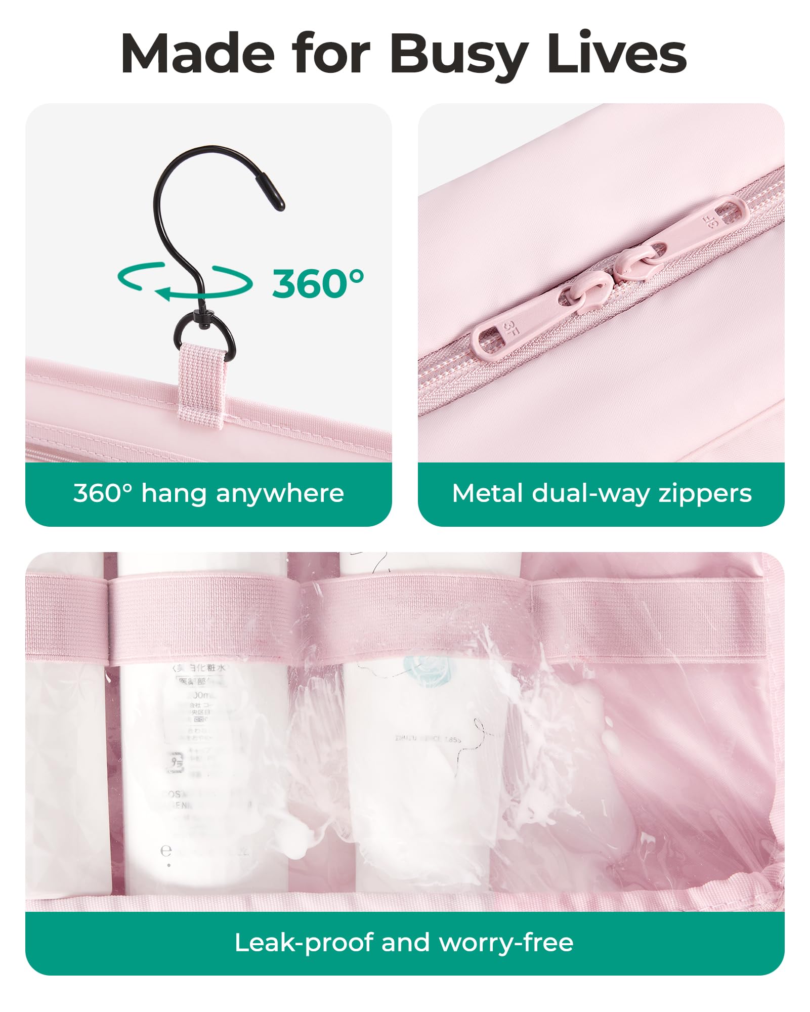 BAGSMART clear-window compartment shows contents at a glance