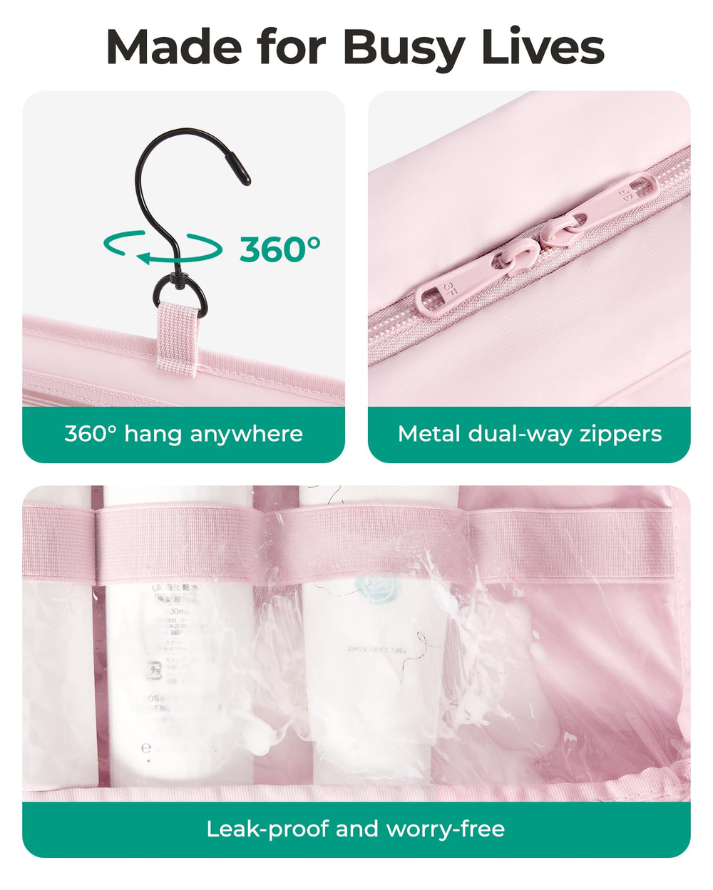 BAGSMART clear-window compartment shows contents at a glance