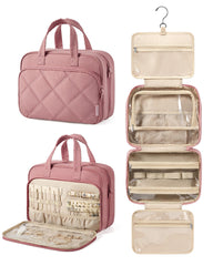 BAGSMART Hanging Toiletry Bag with puffy fabric for lightweight travel organization