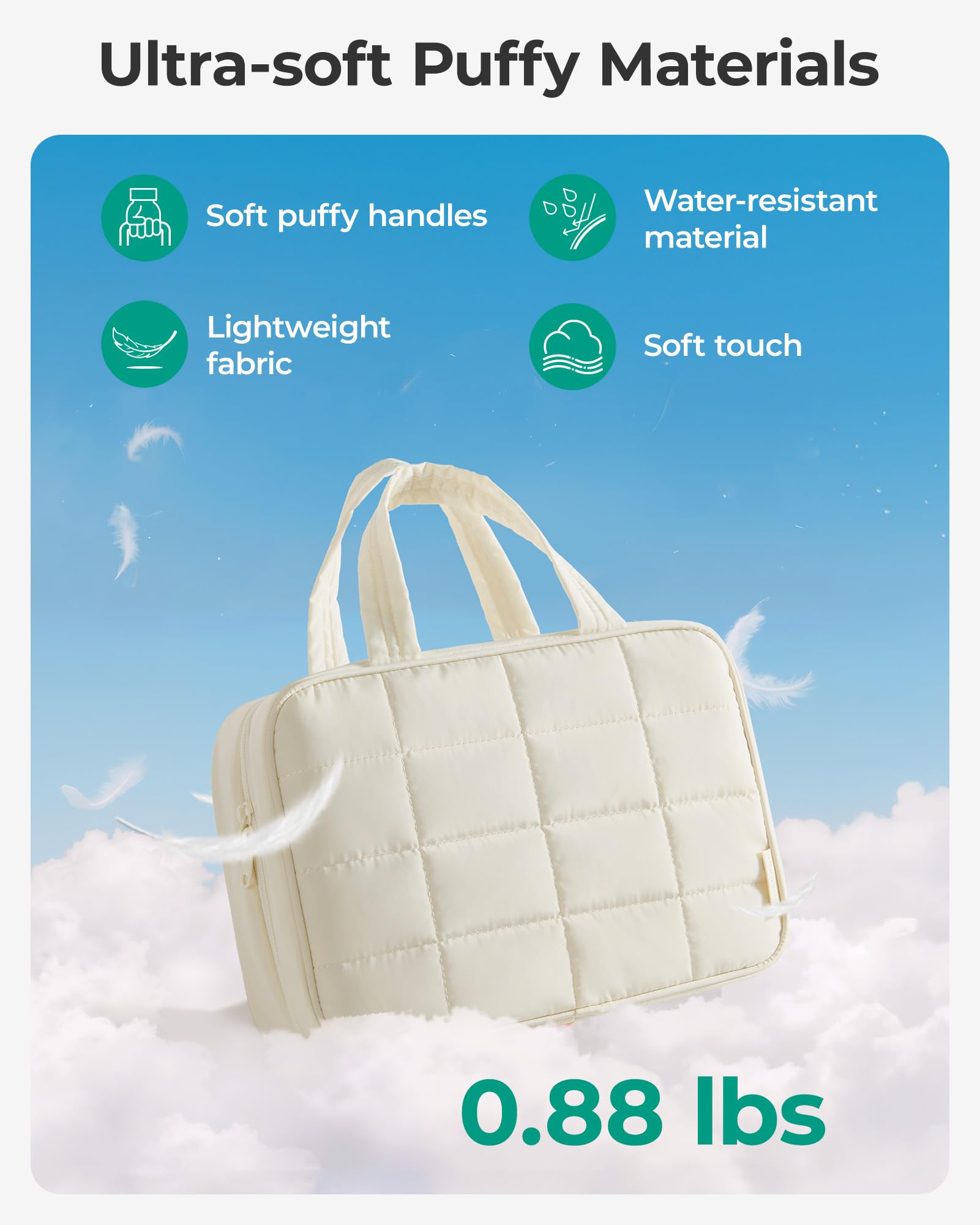 BAGSMART interior elastic straps keep bottles upright and organized during travel.