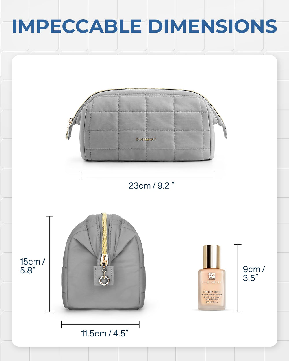 BAGSMART makeup bag interior pockets organize lipsticks and tools securely.