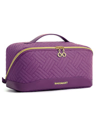 BAGSMART makeup bag opened flat for quick-access cosmetics and tools