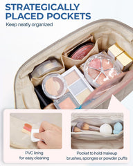 BagSmart makeup bag Taslan fabric offers soft premium feel