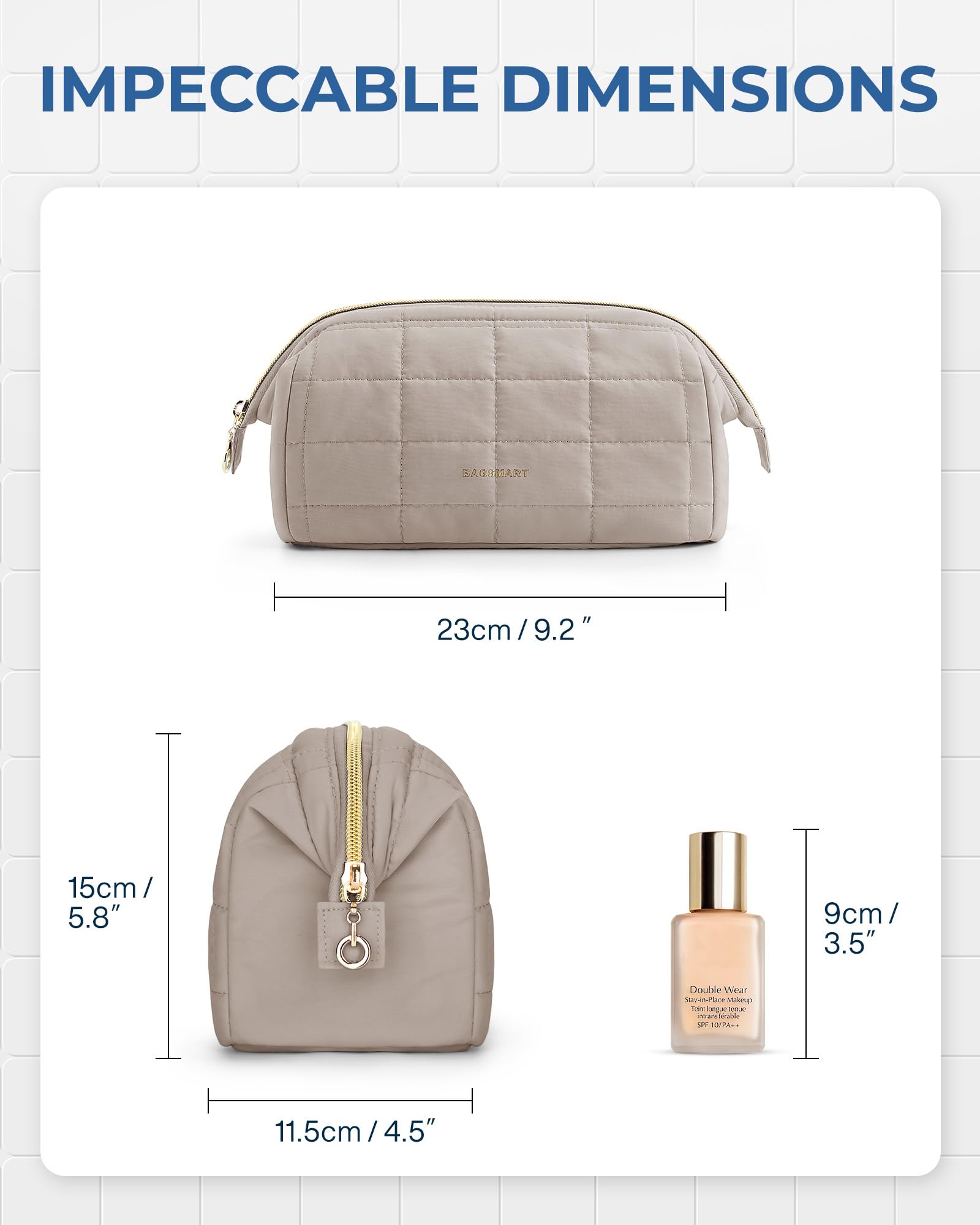 BagSmart camel makeup bag blends style with practical organization