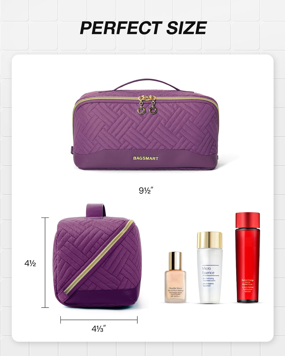 BAGSMART makeup bag travel-organization features for cosmetics and toiletries