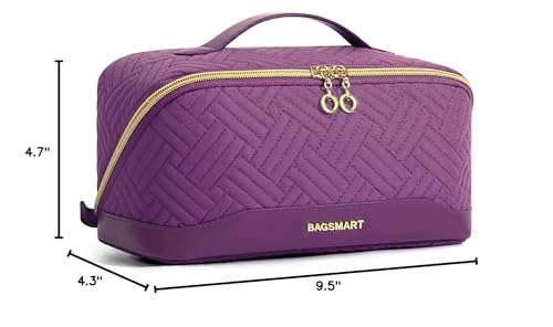 BAGSMART makeup bag with water-resistant fabric protects contents during travel