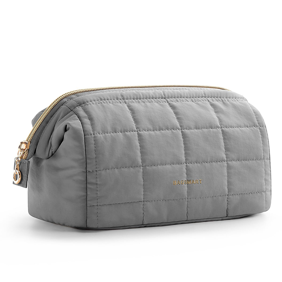 BAGSMART makeup bag wide-opening design for easy access during travel.