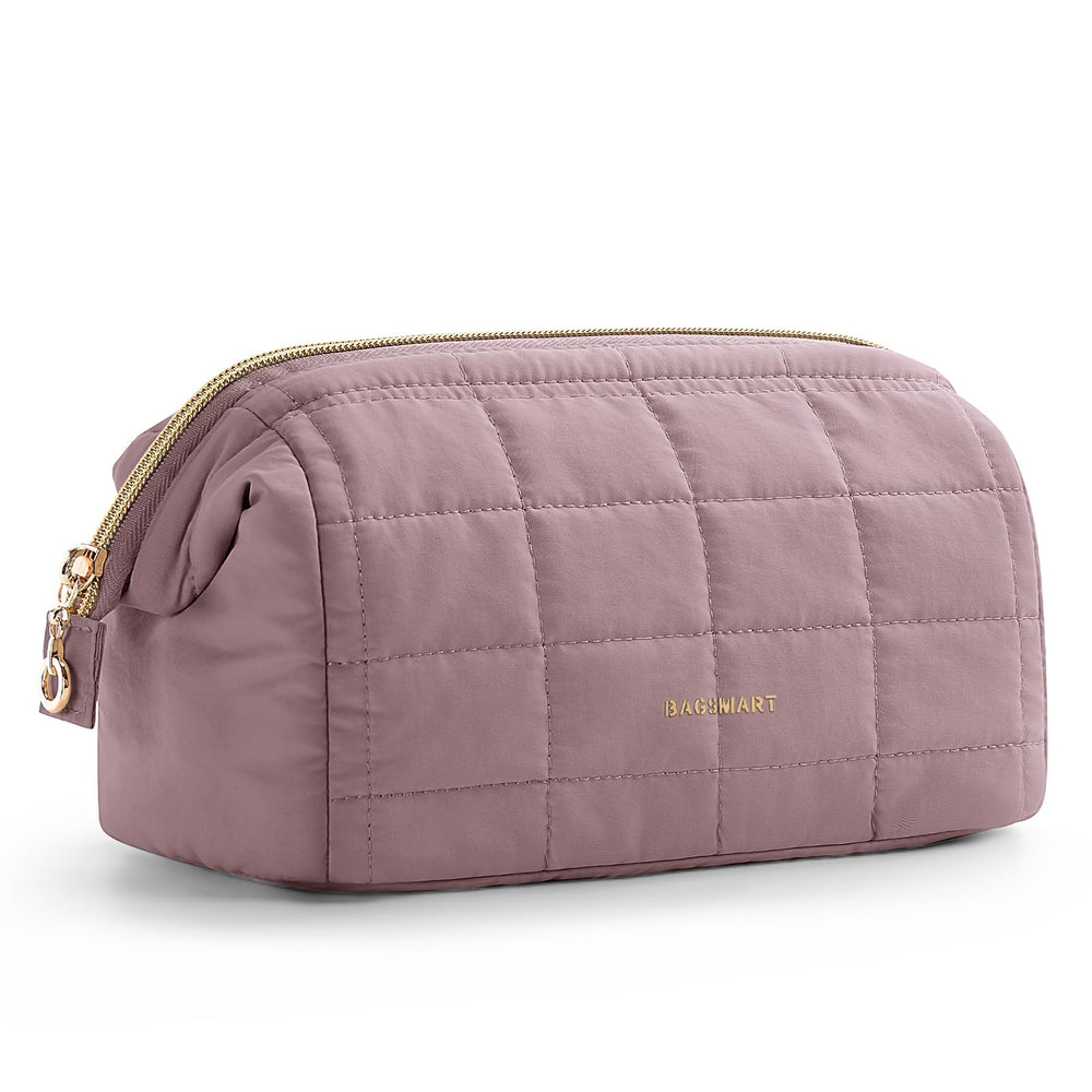 BAGSMART makeup bag wide-opening design enables quick access to cosmetics on the go