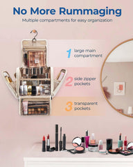 BAGSMART makeup organizer with large capacity for cosmetics and toiletries.