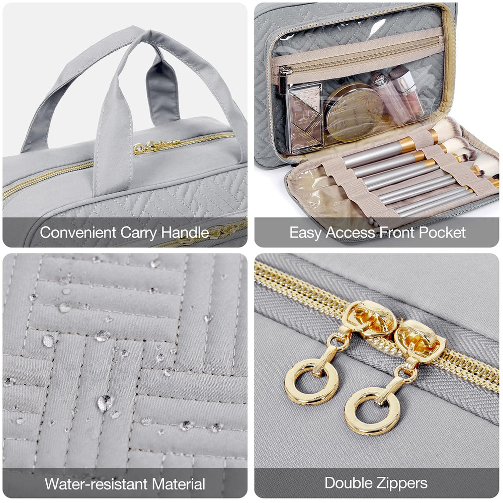 BAGSMART makeup organizer with transparent compartment for fast content overview.