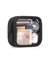 BAGSMART Mini Clear Makeup Bag compact size aids quick security checks and organization.