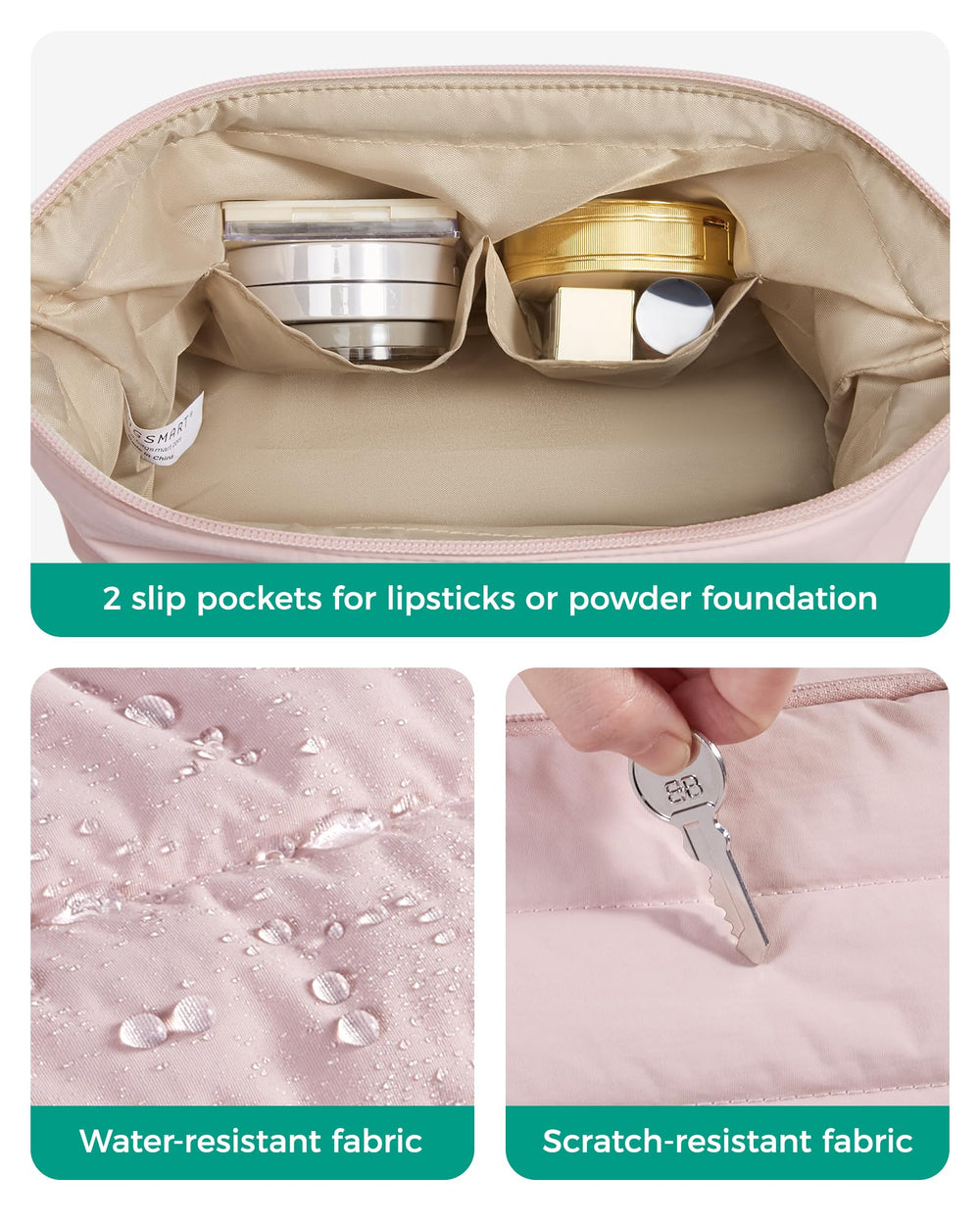 BAGSMART multifunction makeup bag, doubles as travel pouch or daily storage.