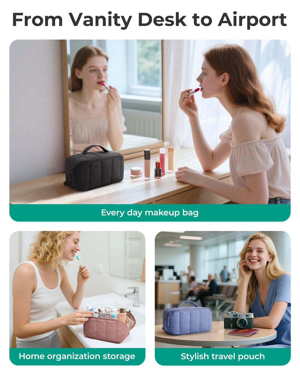 BAGSMART multipurpose travel bag serves cosmetics and toiletries on the go