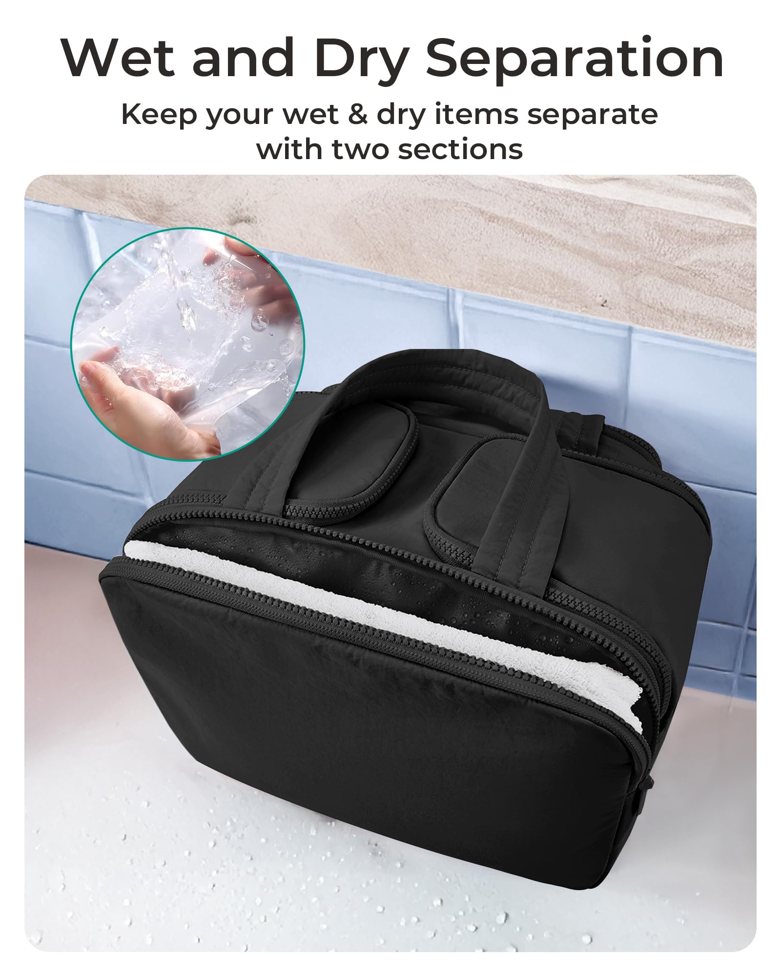 BAGSMART puffy bag uses soft Taslan fabric for luxurious travel feel