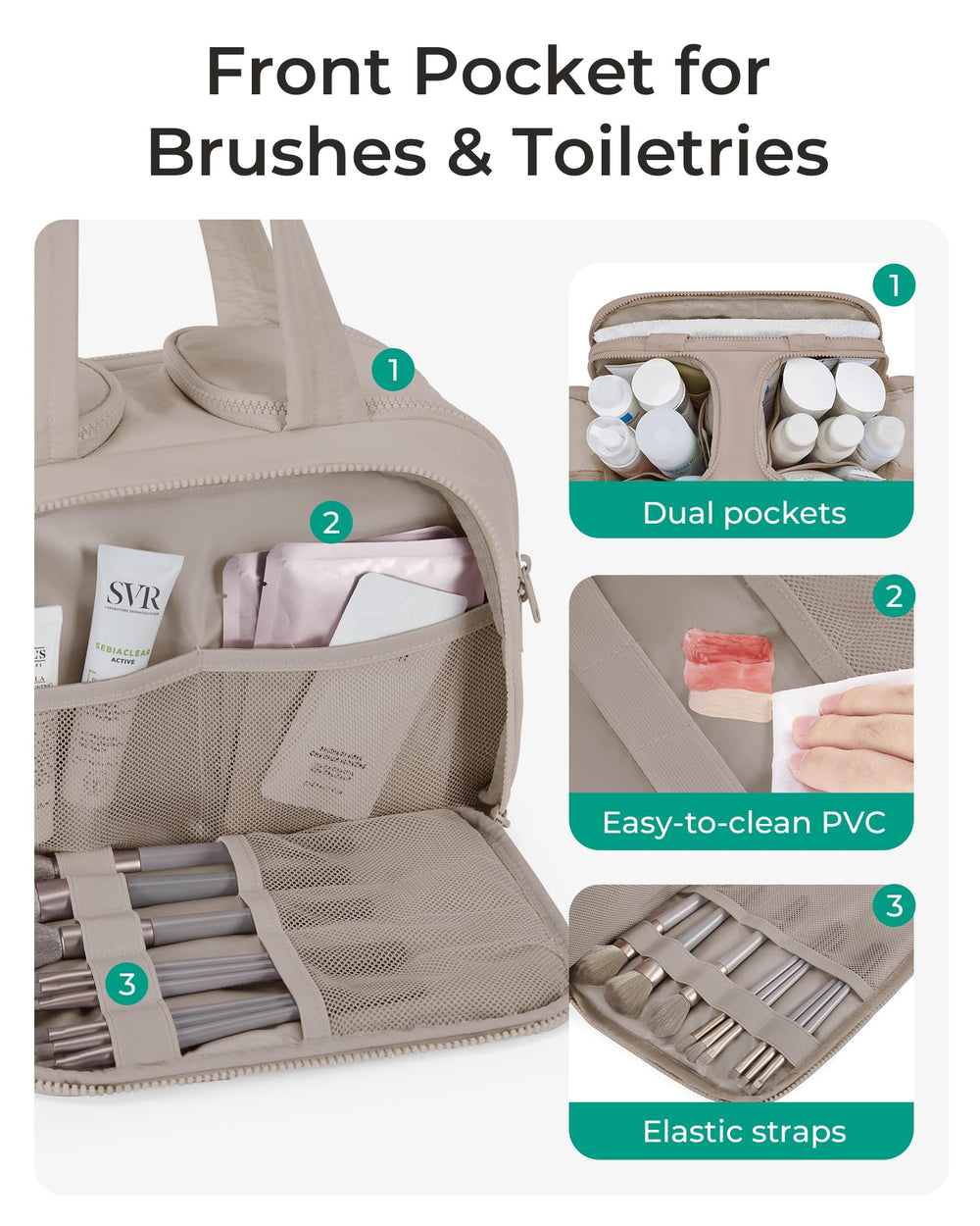 BAGSMART puffy toiletry bag for travel offers a roomy interior and flexible packing