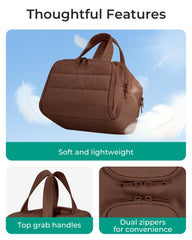 BAGSMART Puffy Travel Toiletry Bag interior compartments keep items organized during trips