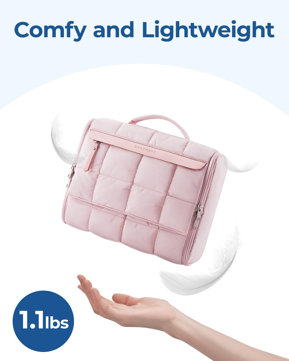 BAGSMART PVC pockets stay waterproof and easy to clean for damp items.