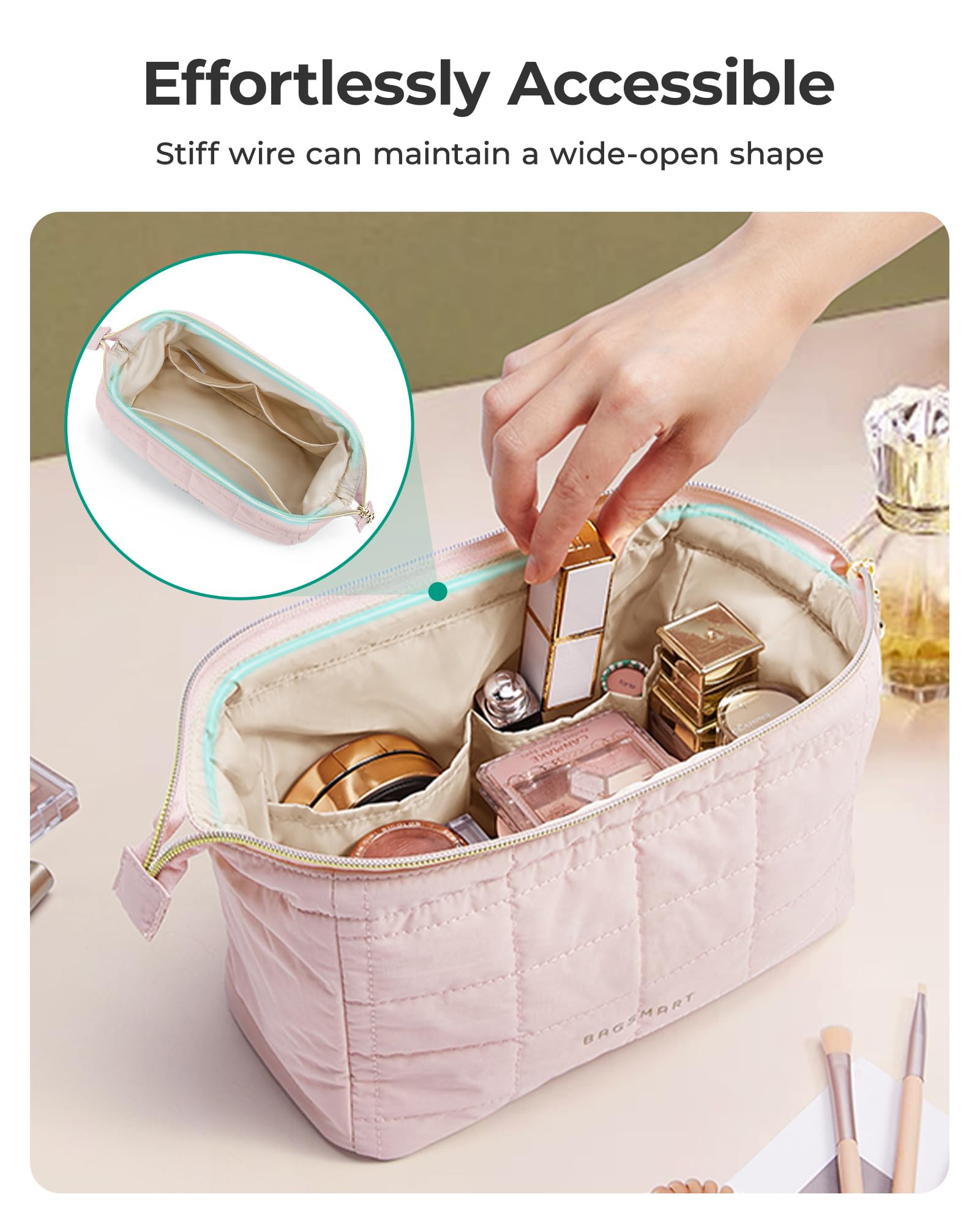 BAGSMART soft Taslan fabric adds premium feel and durable everyday use.