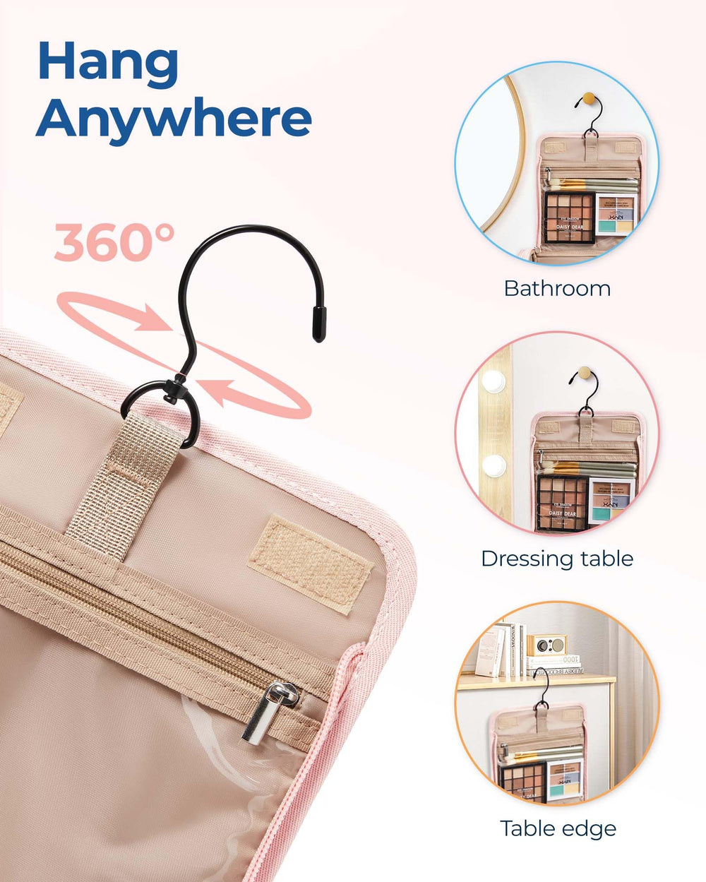 BAGSMART left stain-resistant pocket stores brushes and tools neatly