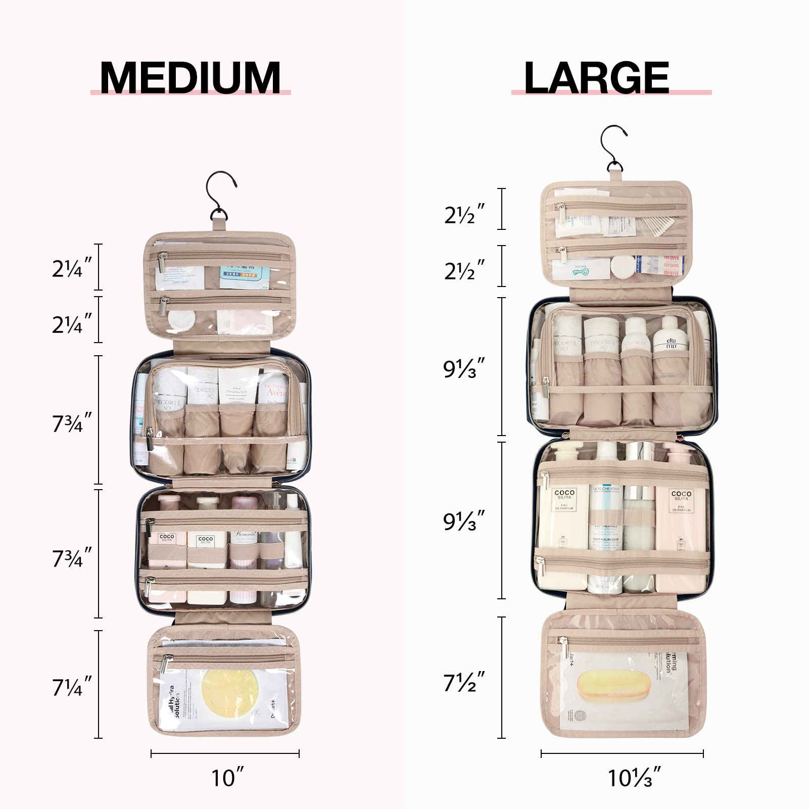 BAGSMART swivel hook hanging option adds flexible storage in hotel bathrooms.