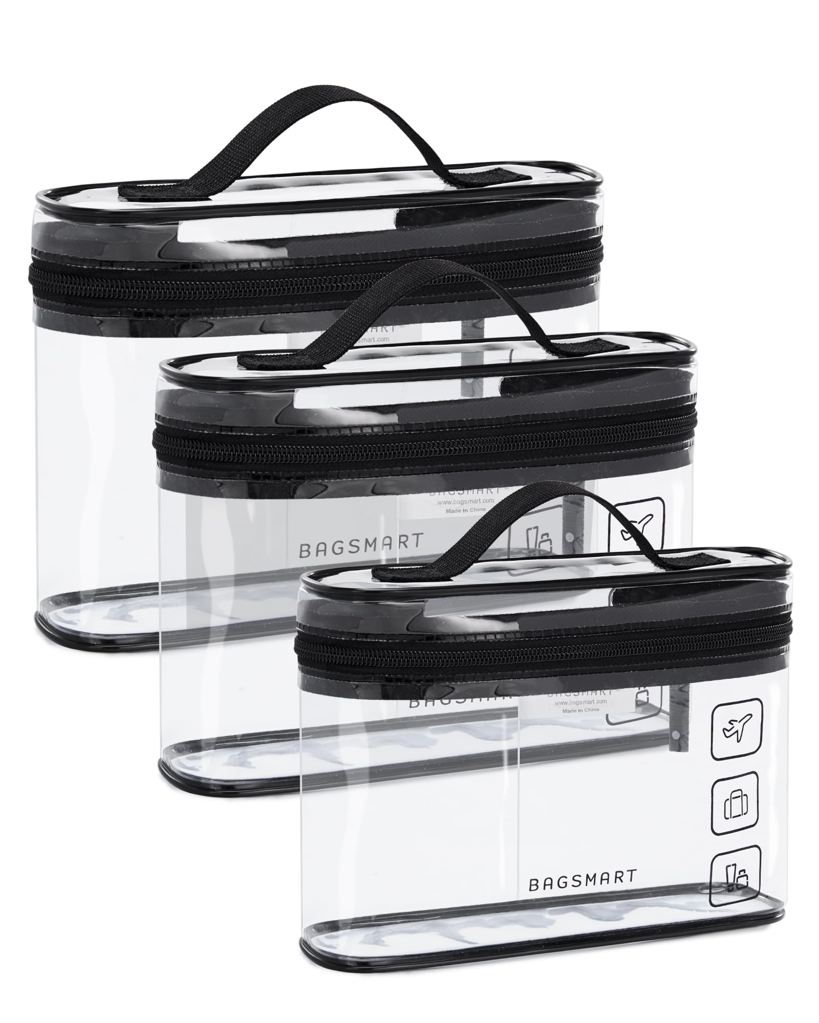 BAGSMART toiletry bag 180-degree opening for quick access during travel.
