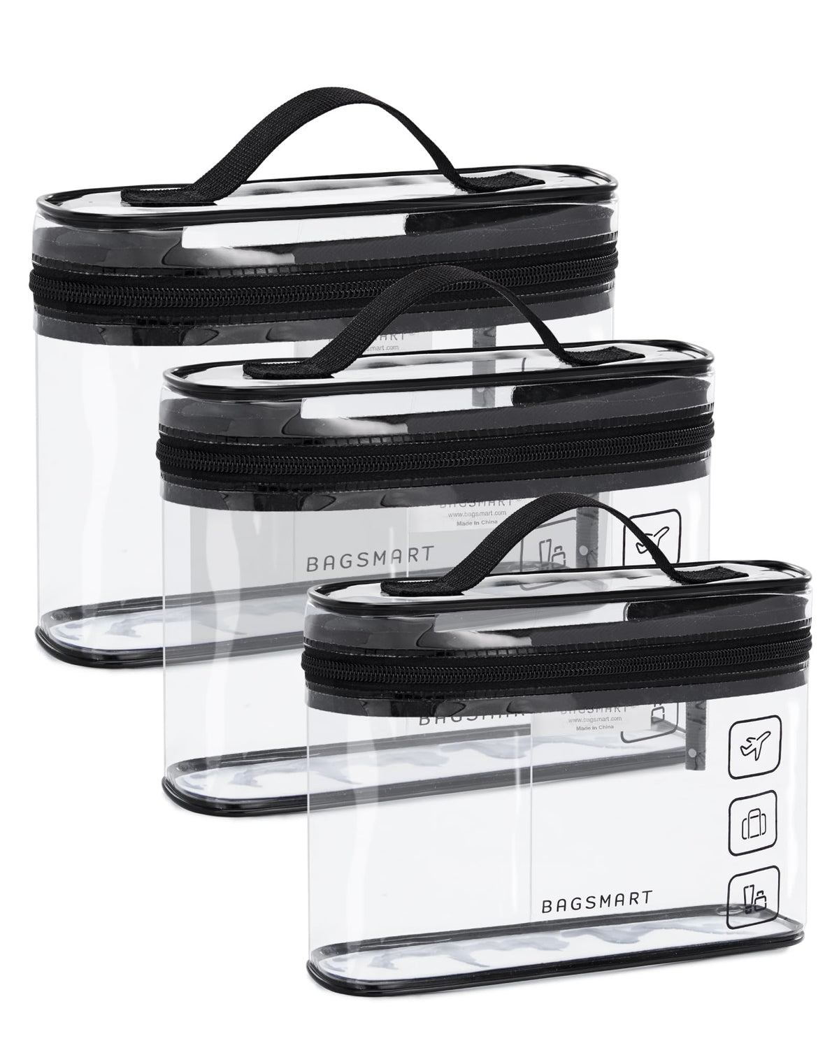 BAGSMART toiletry bag 180-degree opening for quick access during travel.