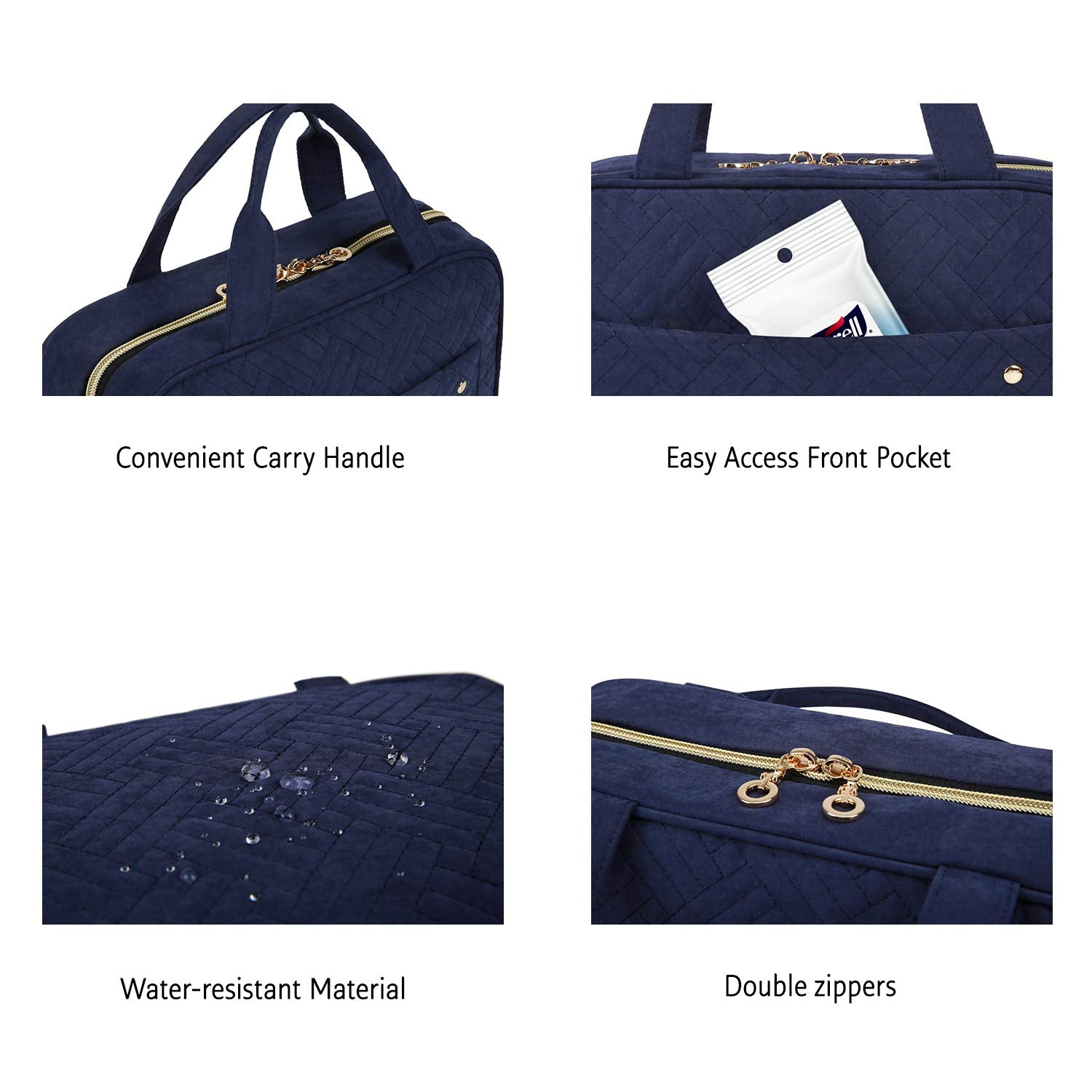 BAGSMART Toiletry Bag durable stitching supports frequent use and travel.