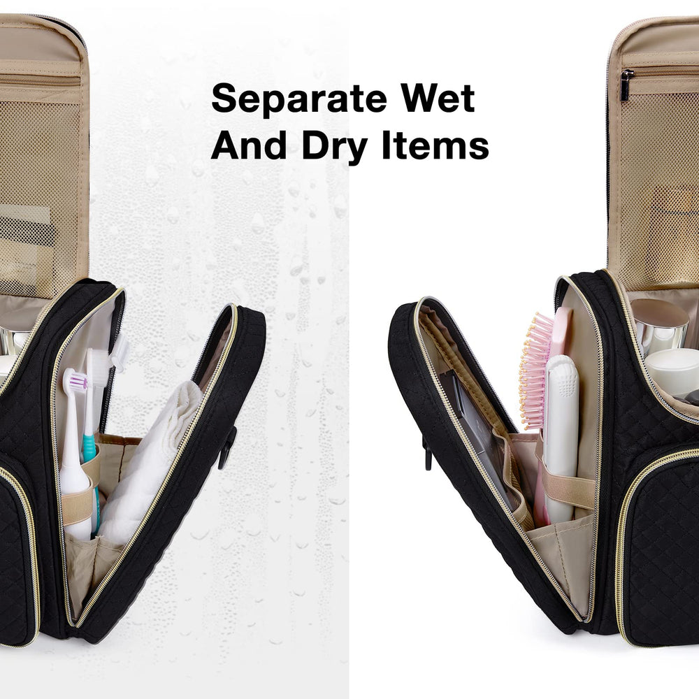 BAGSMART Toiletry Bag makeup brushes area keeping brushes protected and accessible
