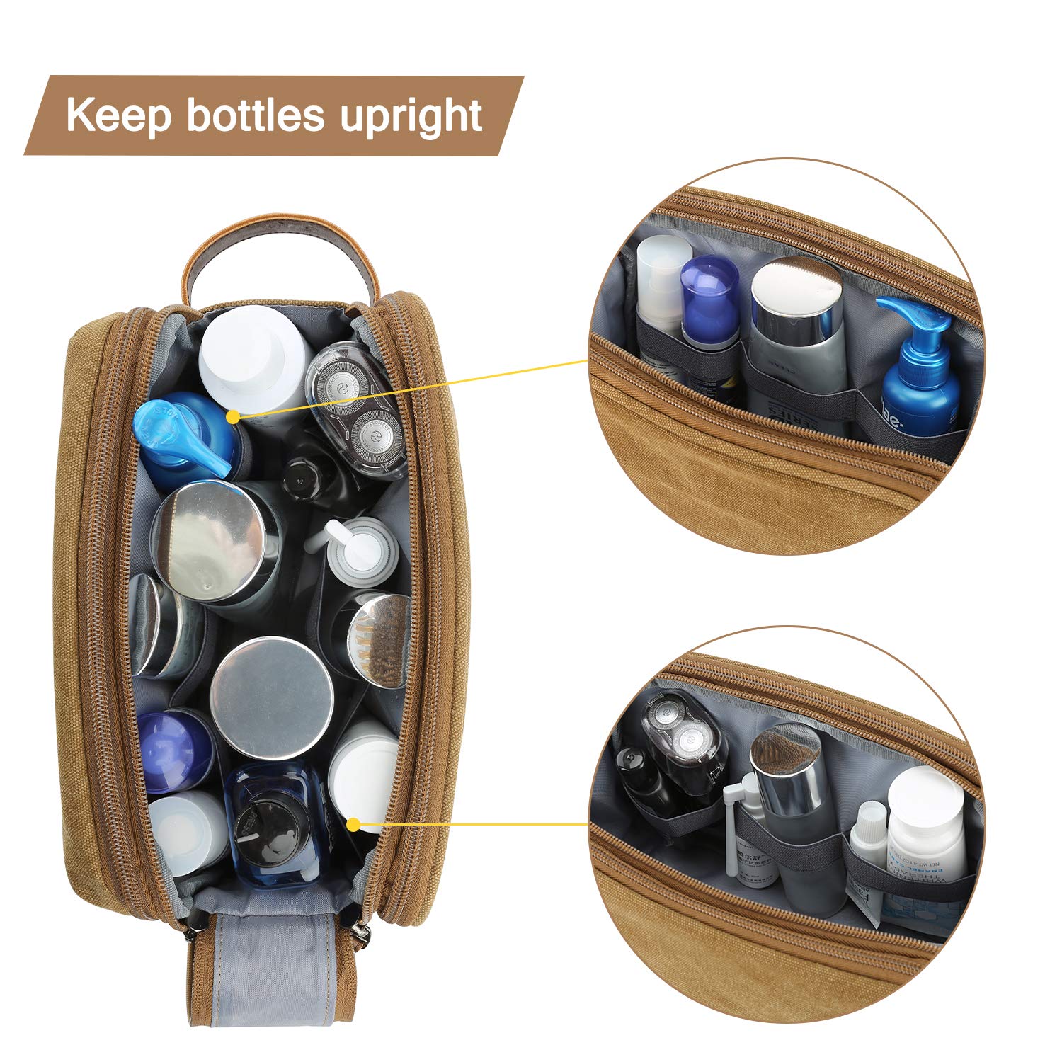 BAGSMART Toiletry Bag made from durable canvas suitable for on-the-go grooming.