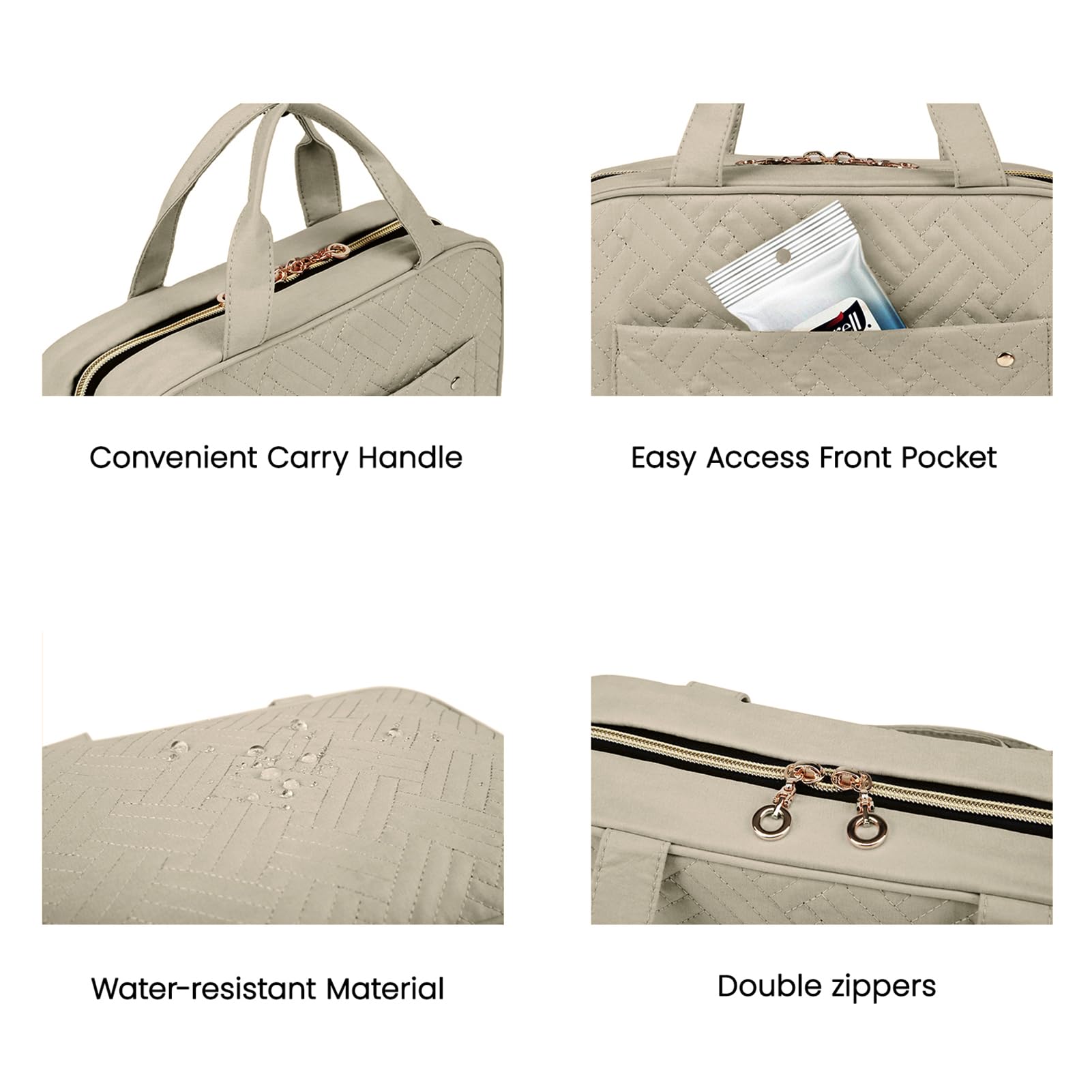 BAGSMART Toiletry Bag folded compact form fits easily into luggage