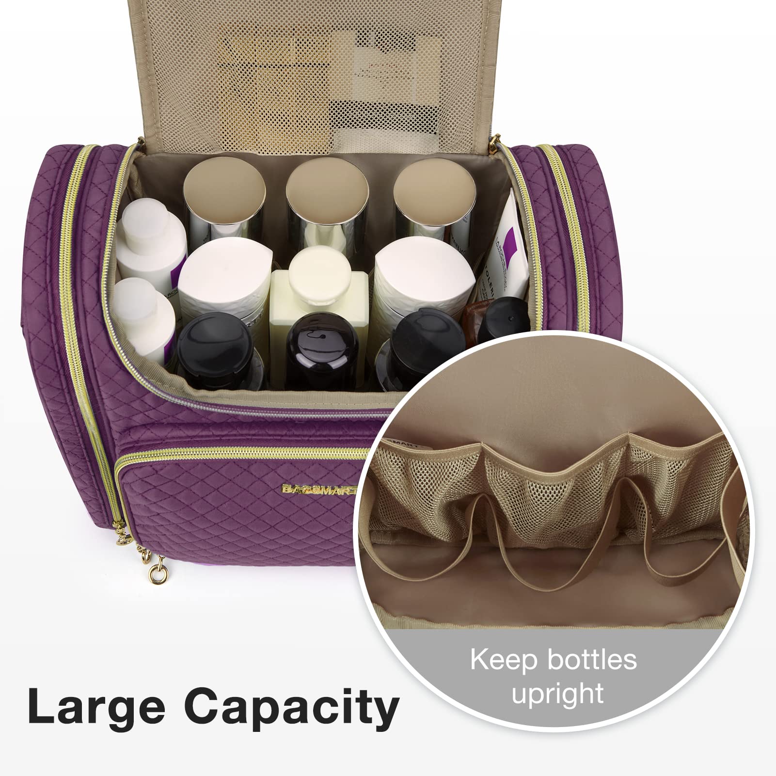 BAGSMART Toiletry Bag detachable shoulder strap offers flexible carrying