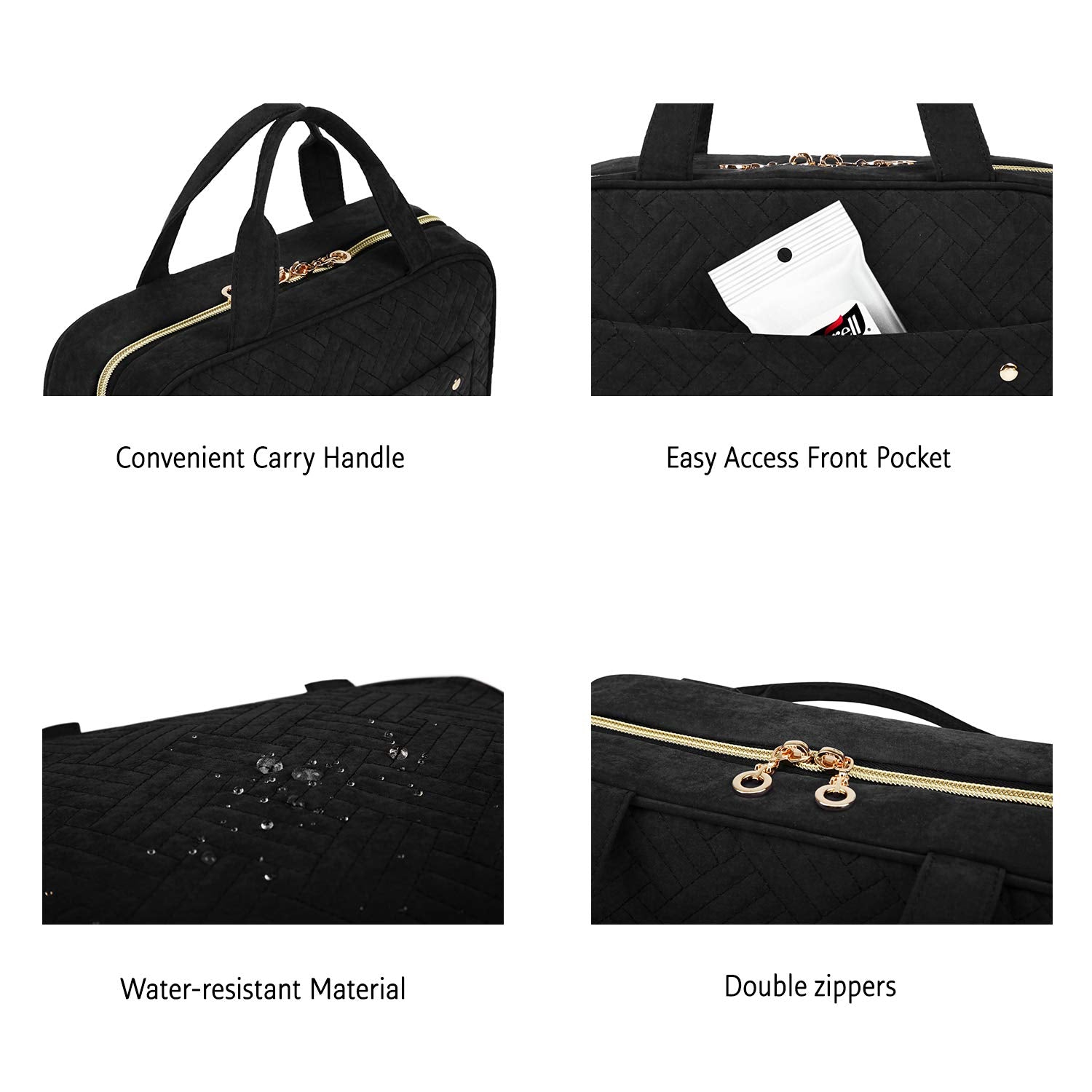 BAGSMART Medium toiletry bag fits compactly in luggage for weekend trips.