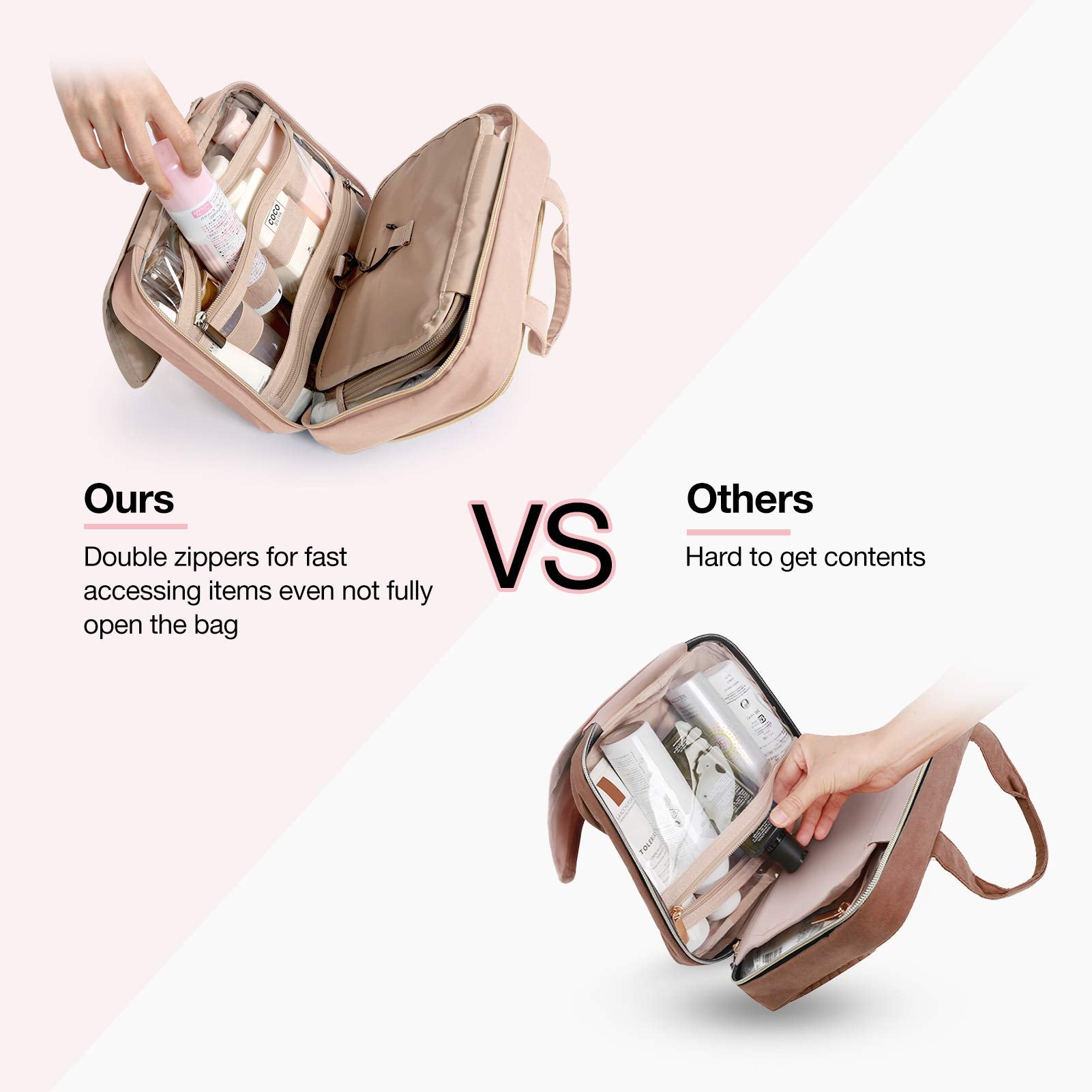 BAGSMART transparent sides offer quick content overview at a glance.