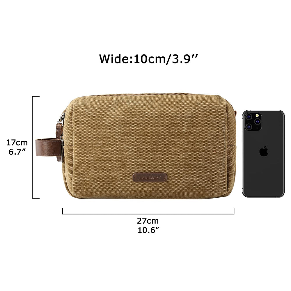 BAGSMART Toiletry Bag shows two-sided zipper pockets to keep items separated.
