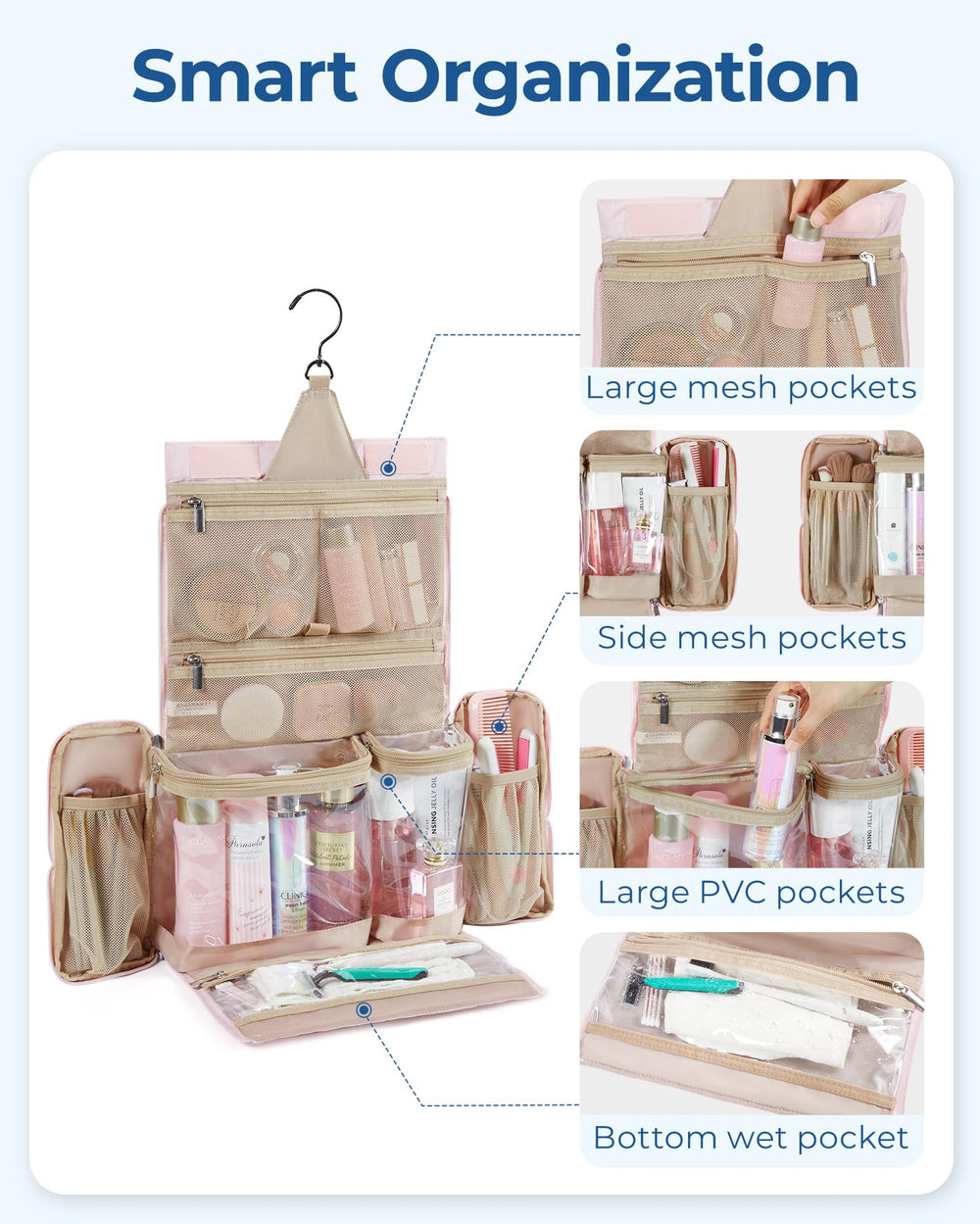 BAGSMART Travel bag with handle offers easy carrying and portability.