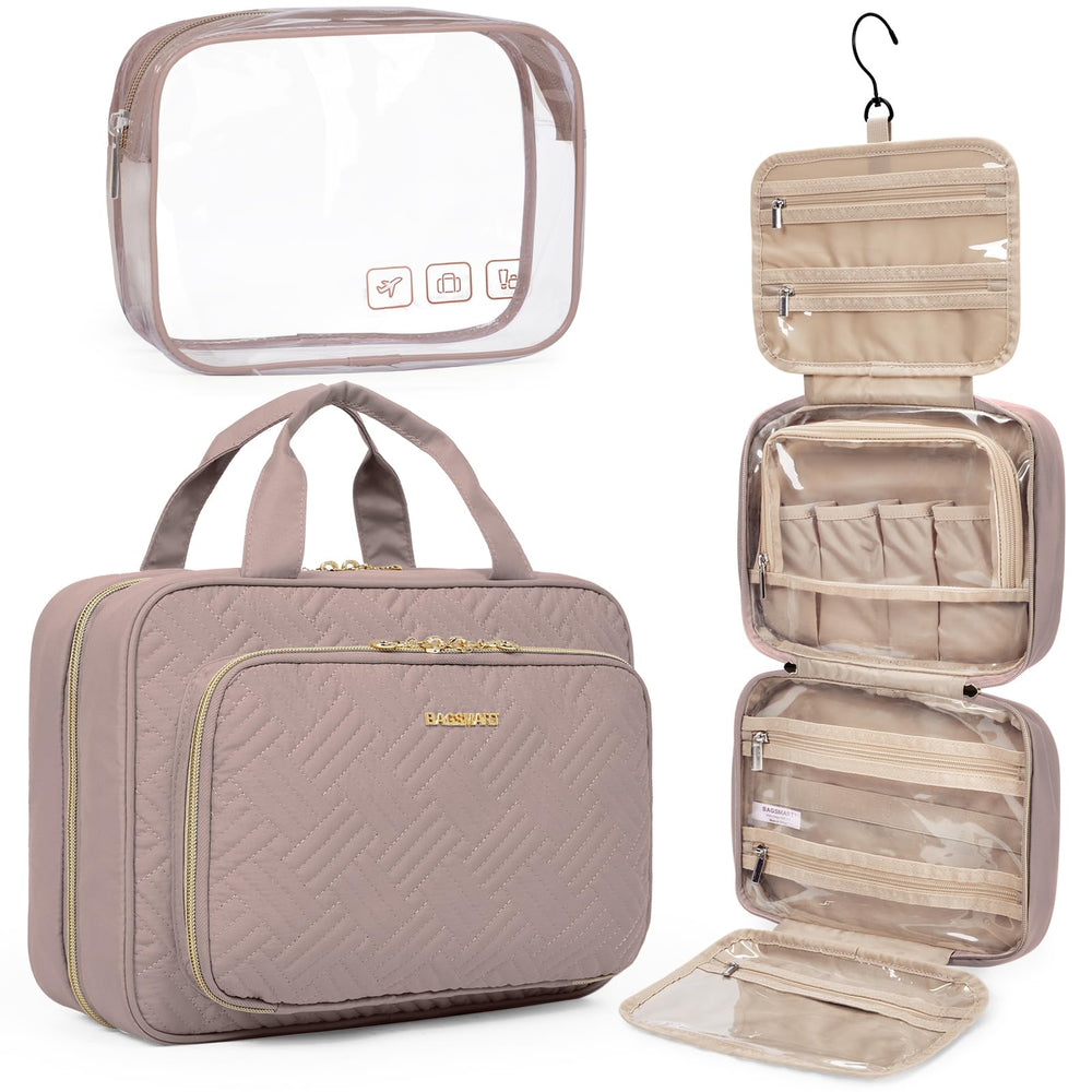 BAGSMART Toiletry Bag hanging-front view for easy grooming on the go