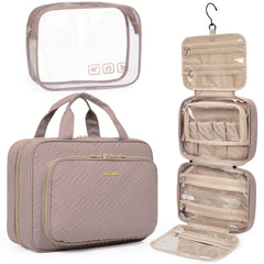 BAGSMART Toiletry Bag hanging-front view for easy grooming on the go