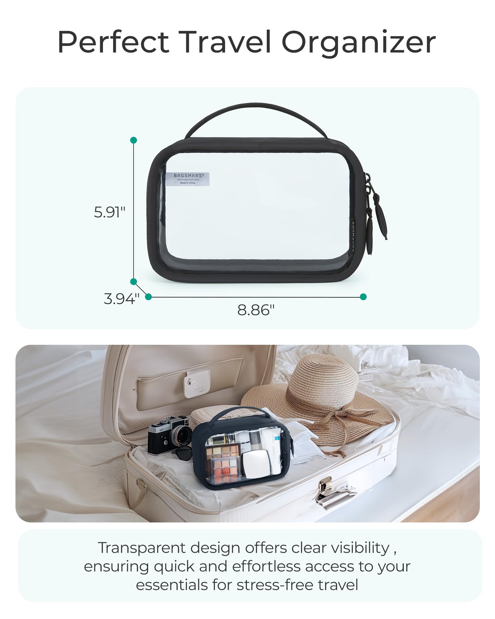 BAGSMART lightweight bag with soft handle for easy on-the-go transport