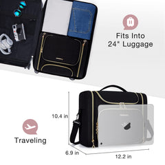 BAGSMART Toiletry Bag main compartment open with space for full-sized bottles