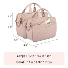 BagSmart toiletry bag medium pink dry-wet pocket separates towels and toothbrushes
