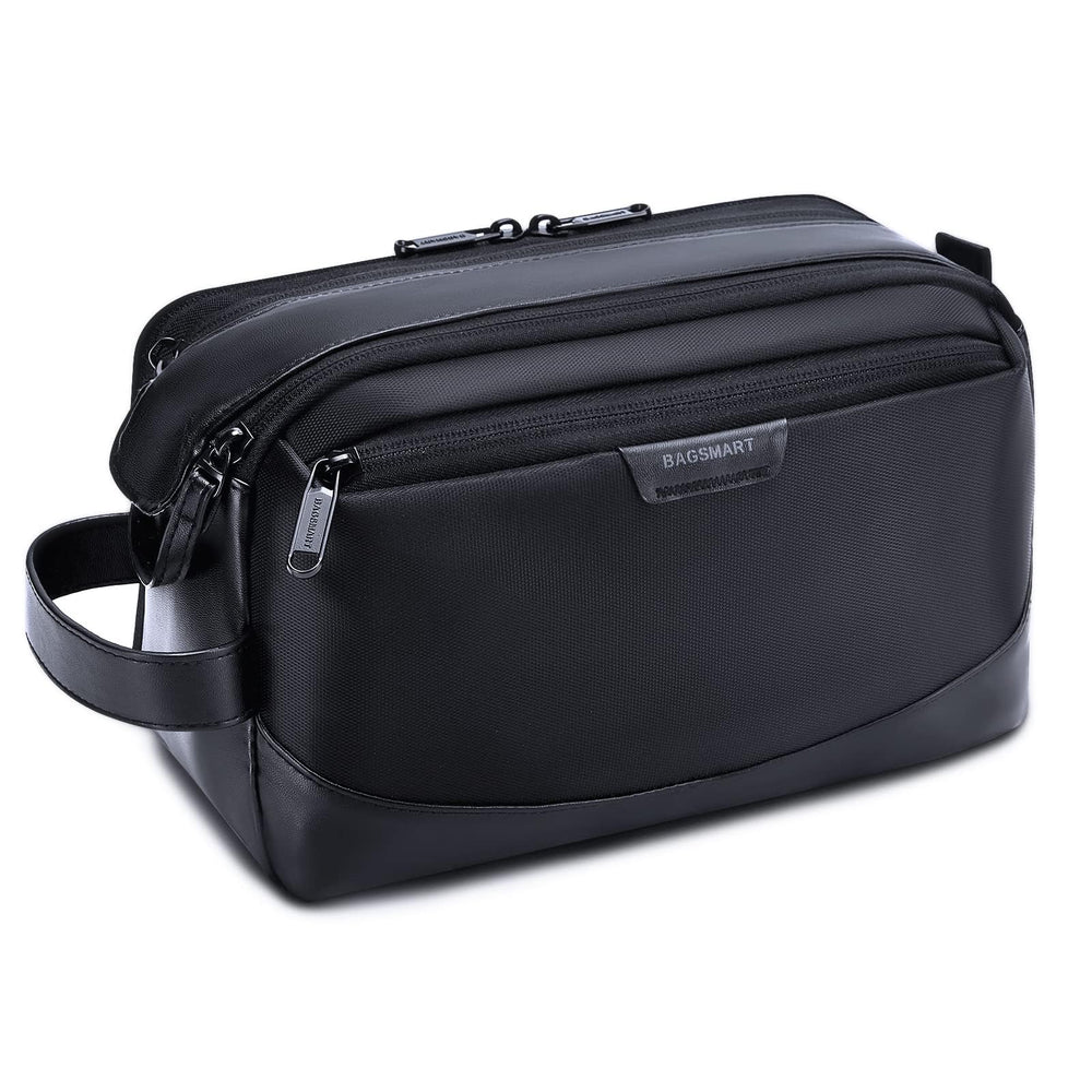 BAGSMART Toiletry Bag front view with water-resistant exterior ideal for travel cleanup.