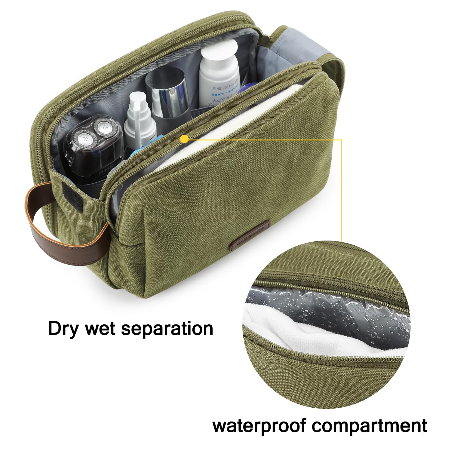 BAGSMART dual-pocket layout highlights dry-wet separation for organized packing