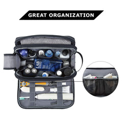 BAGSMART Toiletry Bag for Men Navy large compartment with upright bottle holders for organized travel