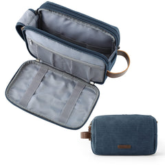 BAGSMART Toiletry Bag for Men Navy Large front view shows roomy compartments for travel