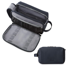 BAGSMART Toiletry Bag for Men Navy large open view showing spacious main compartment for easy packing
