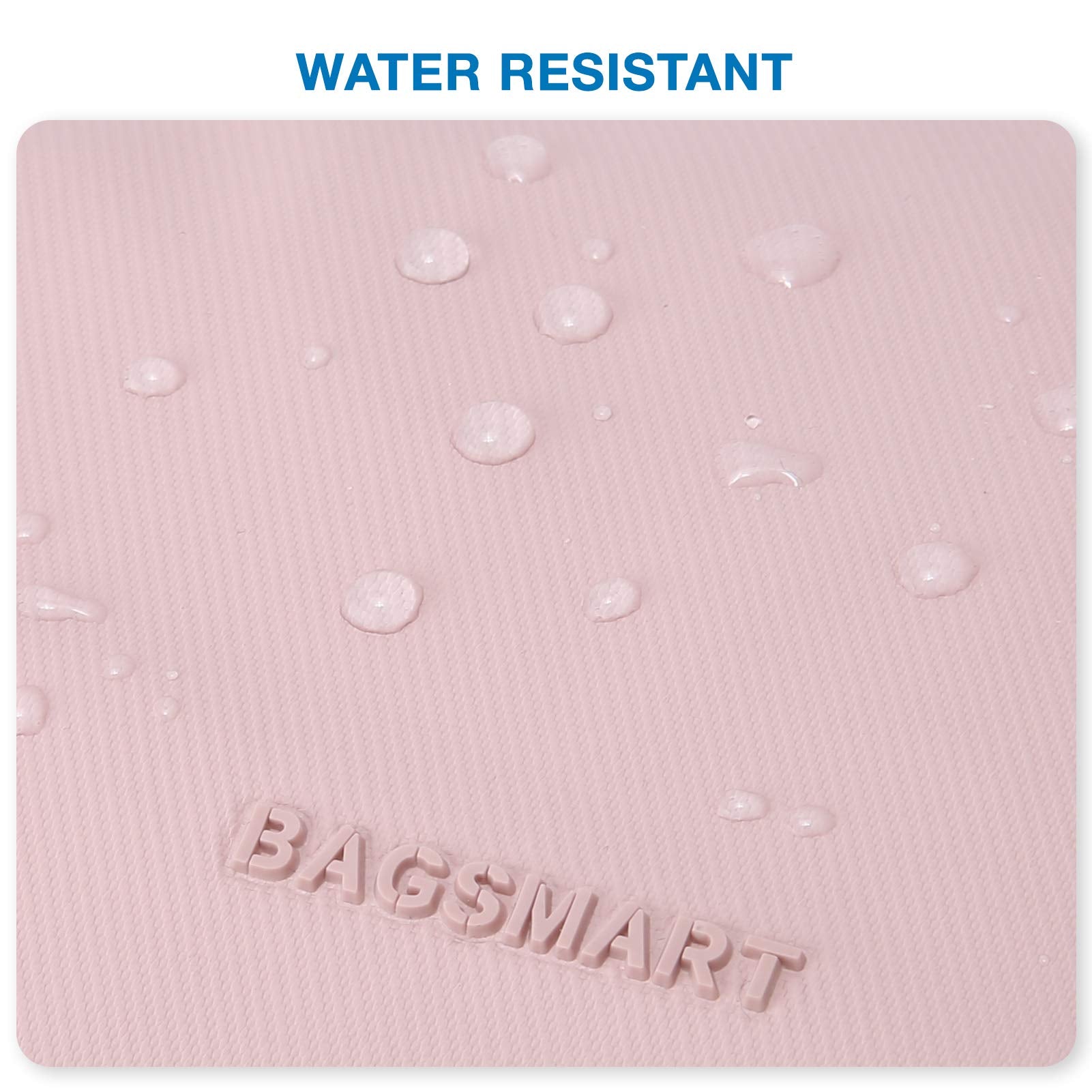 BAGSMART Toiletry Bag pink large-capacity design fits family toiletries.