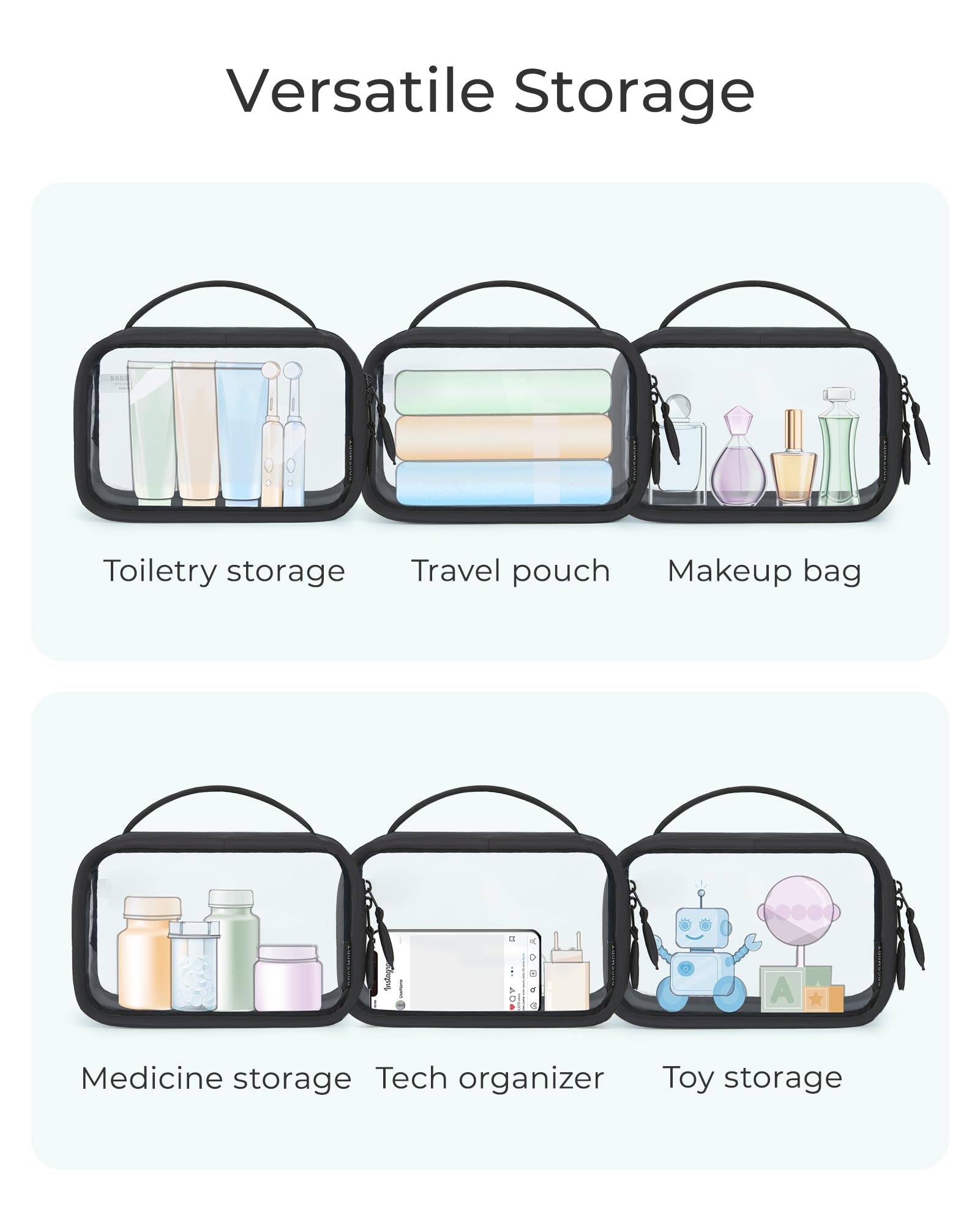 BAGSMART reinforced-seams and water-resistant material provide durable travel protection